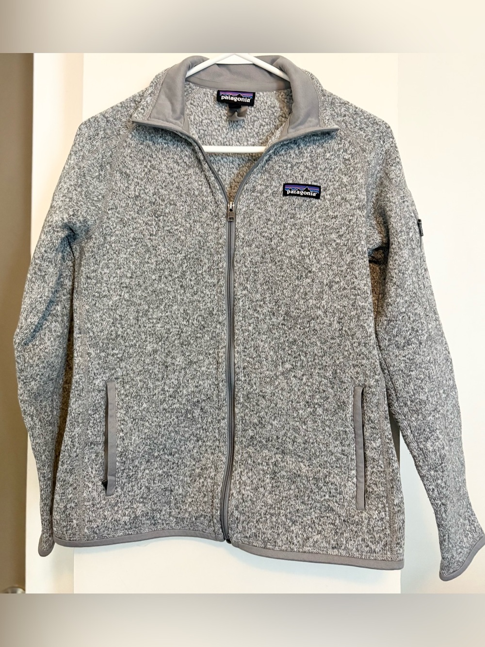 Patagonia Women's Heather Gray Full-Zip Teddy Fleece Jacket